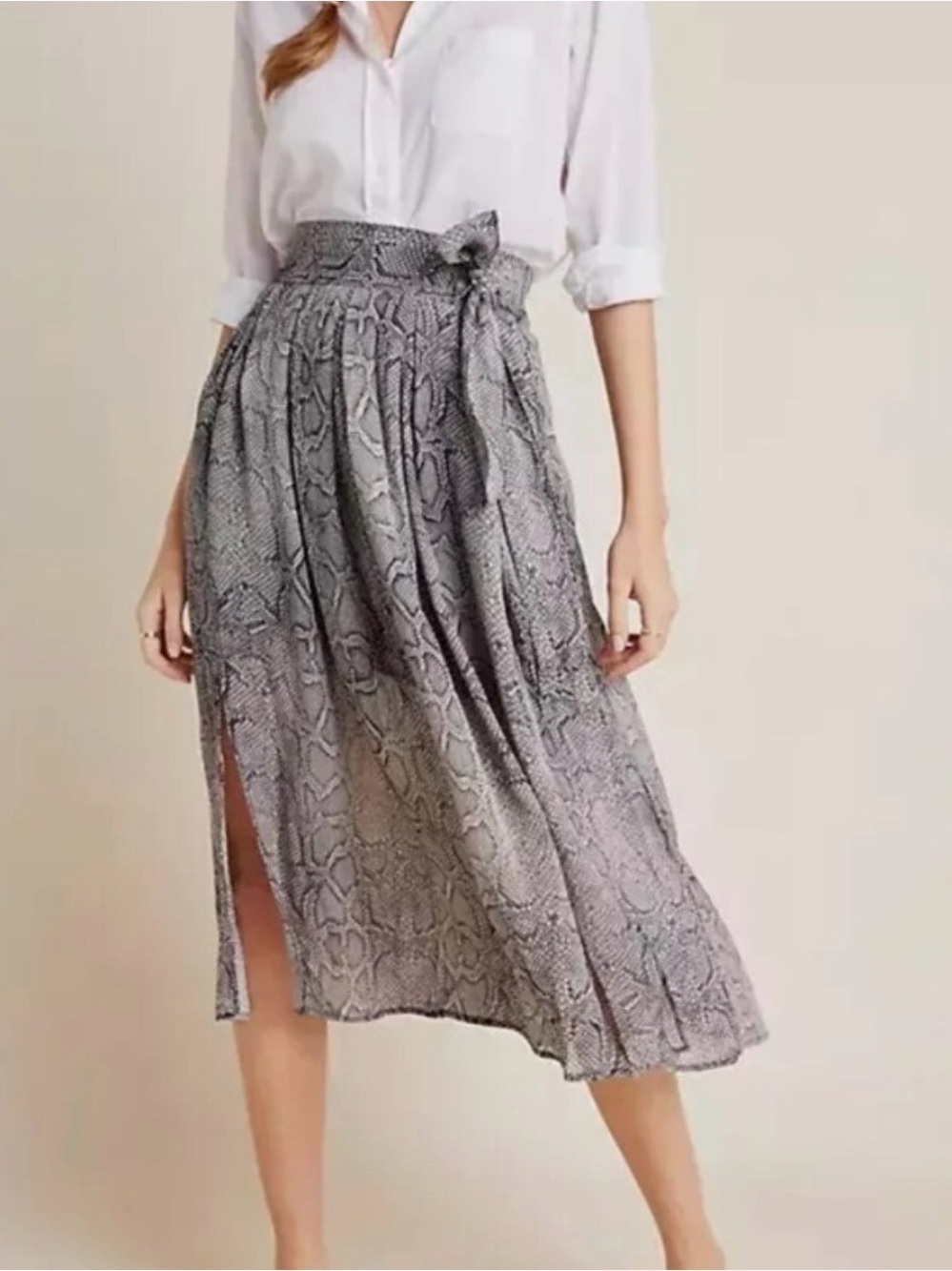 Maeve By Anthropologie Annette Snakeskin Print Skirt Size 22W
